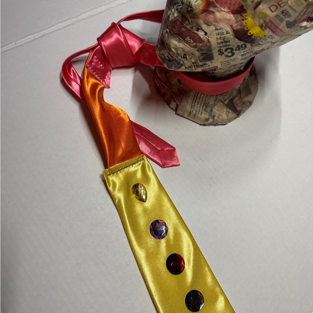 Vibrant Yellow and Pink Tie